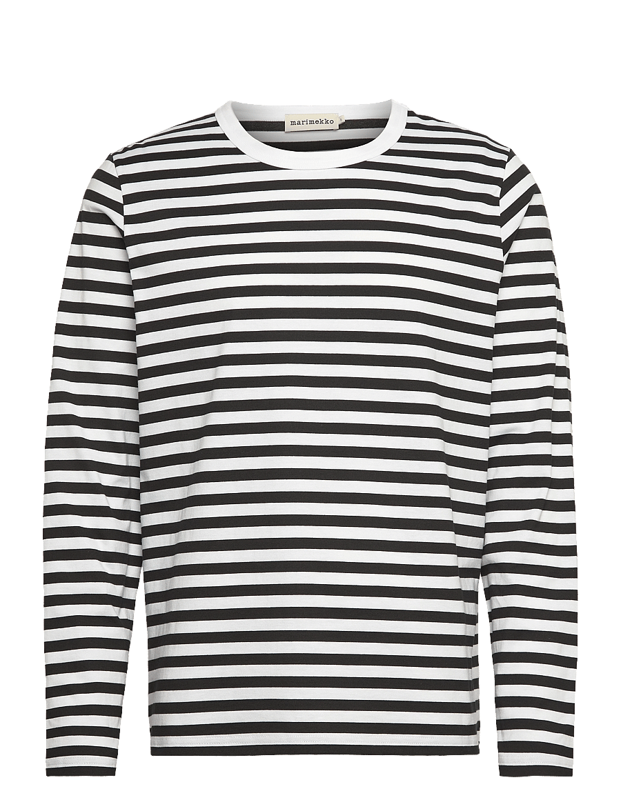 Marimekko - TASARAITA UNISEX LS - topi ar garām piedurknēm - white, black - 1
