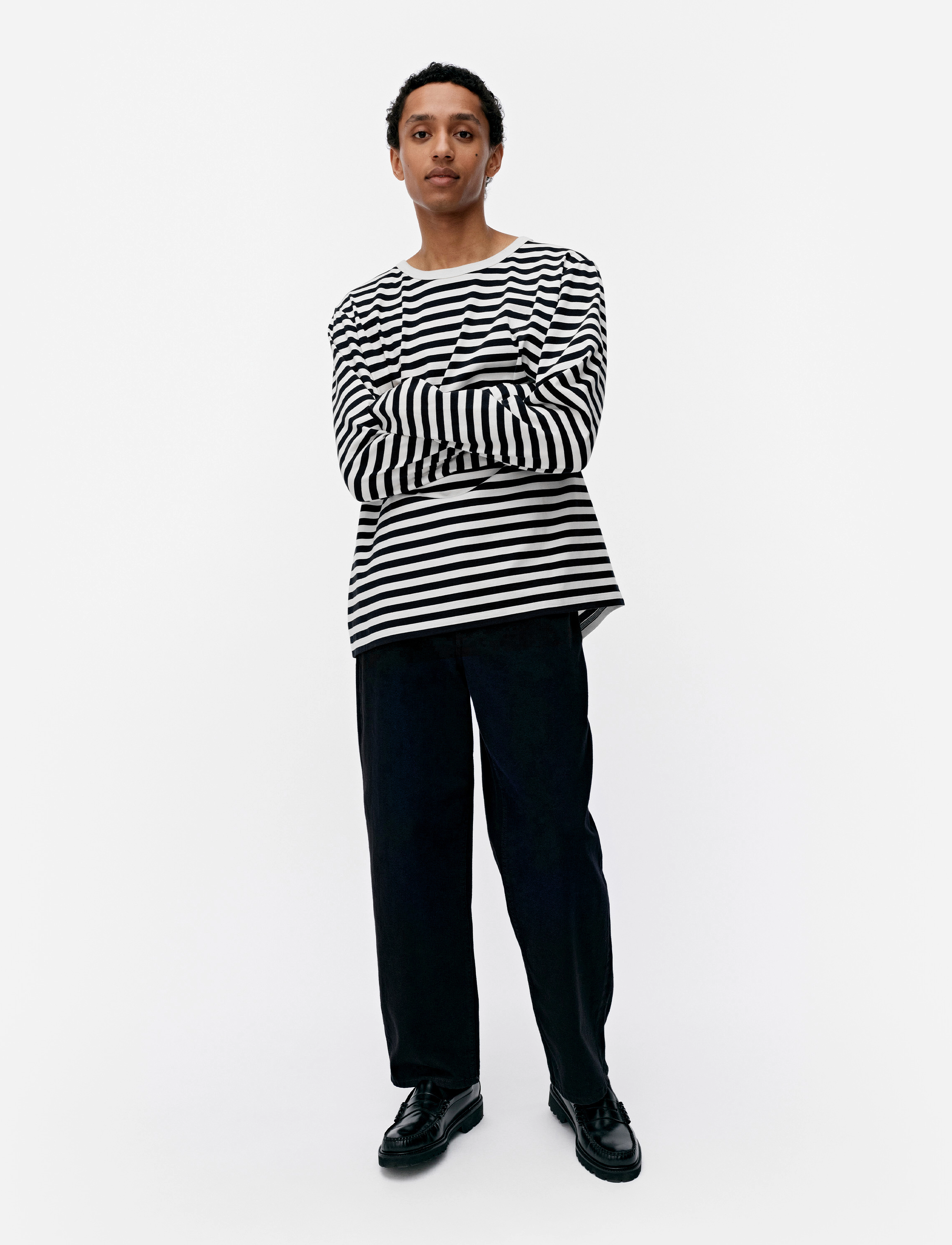 Marimekko - TASARAITA UNISEX LS - long-sleeved tops - white, black - 3