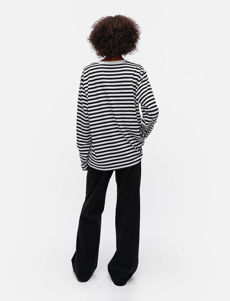 Marimekko - TASARAITA UNISEX LS - topi ar garām piedurknēm - white, black - 4