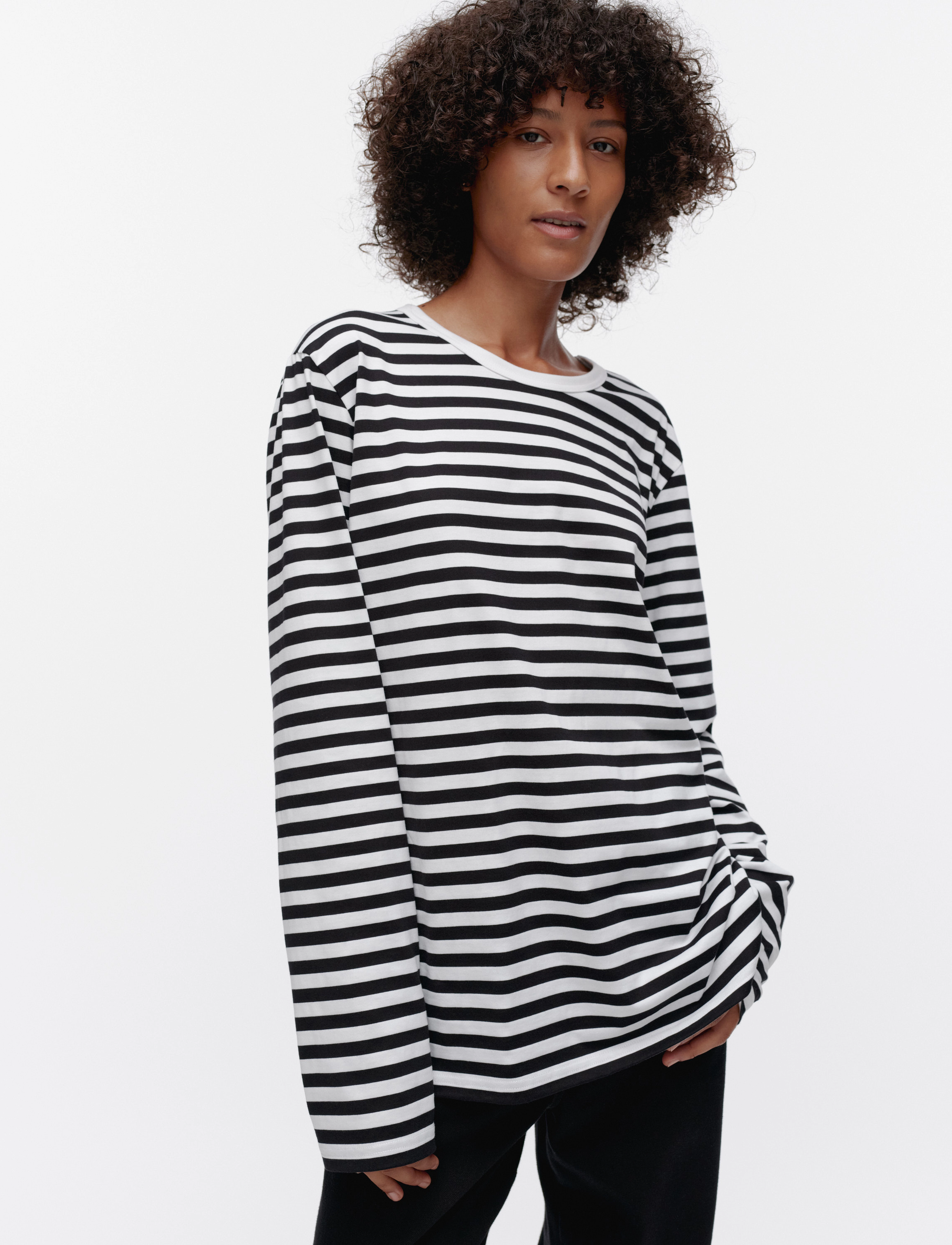 Marimekko - TASARAITA UNISEX LS - long-sleeved tops - white, black - 5