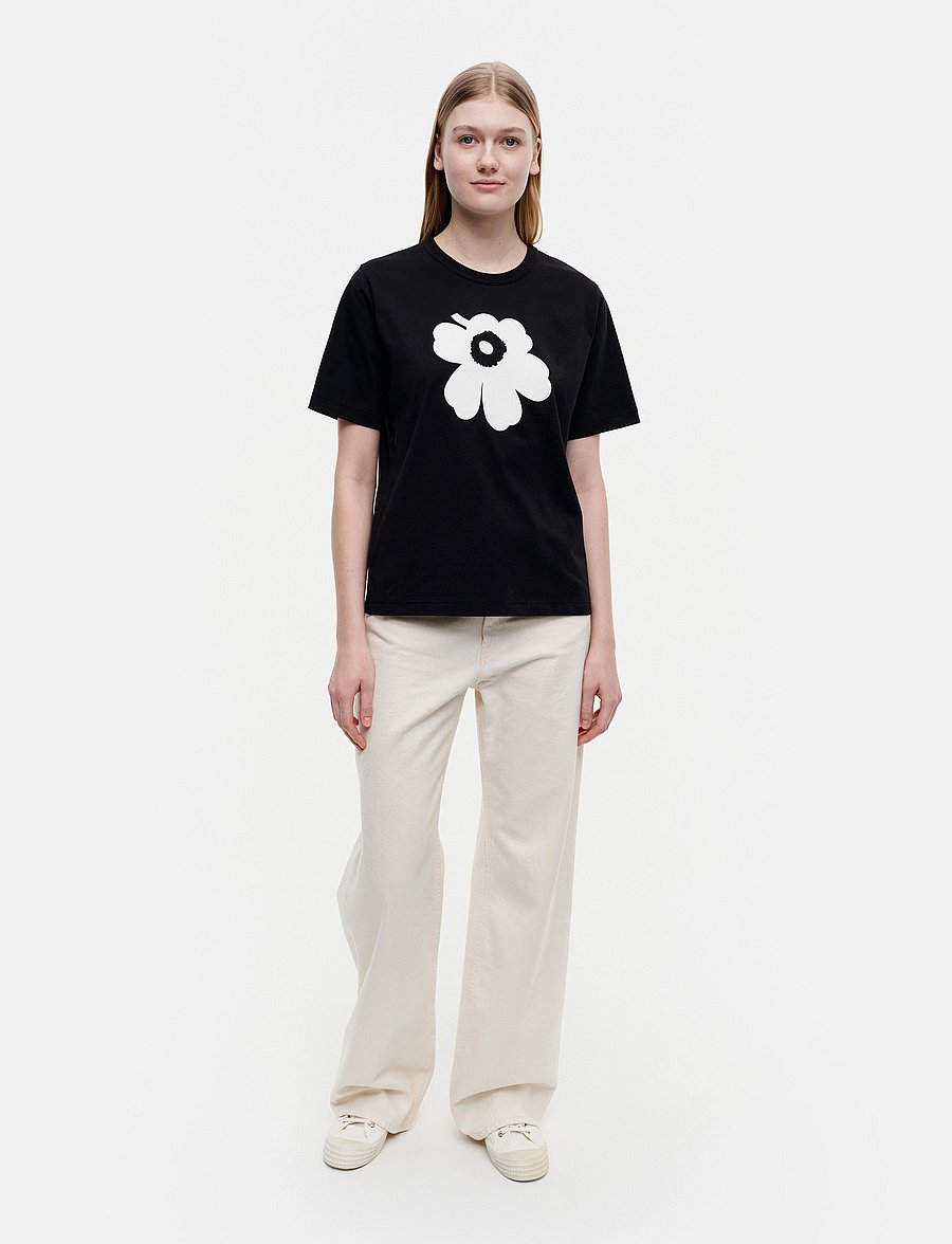 Marimekko - ERNA UNIKKO PLACEMENT - t-särgid - white, black - 0
