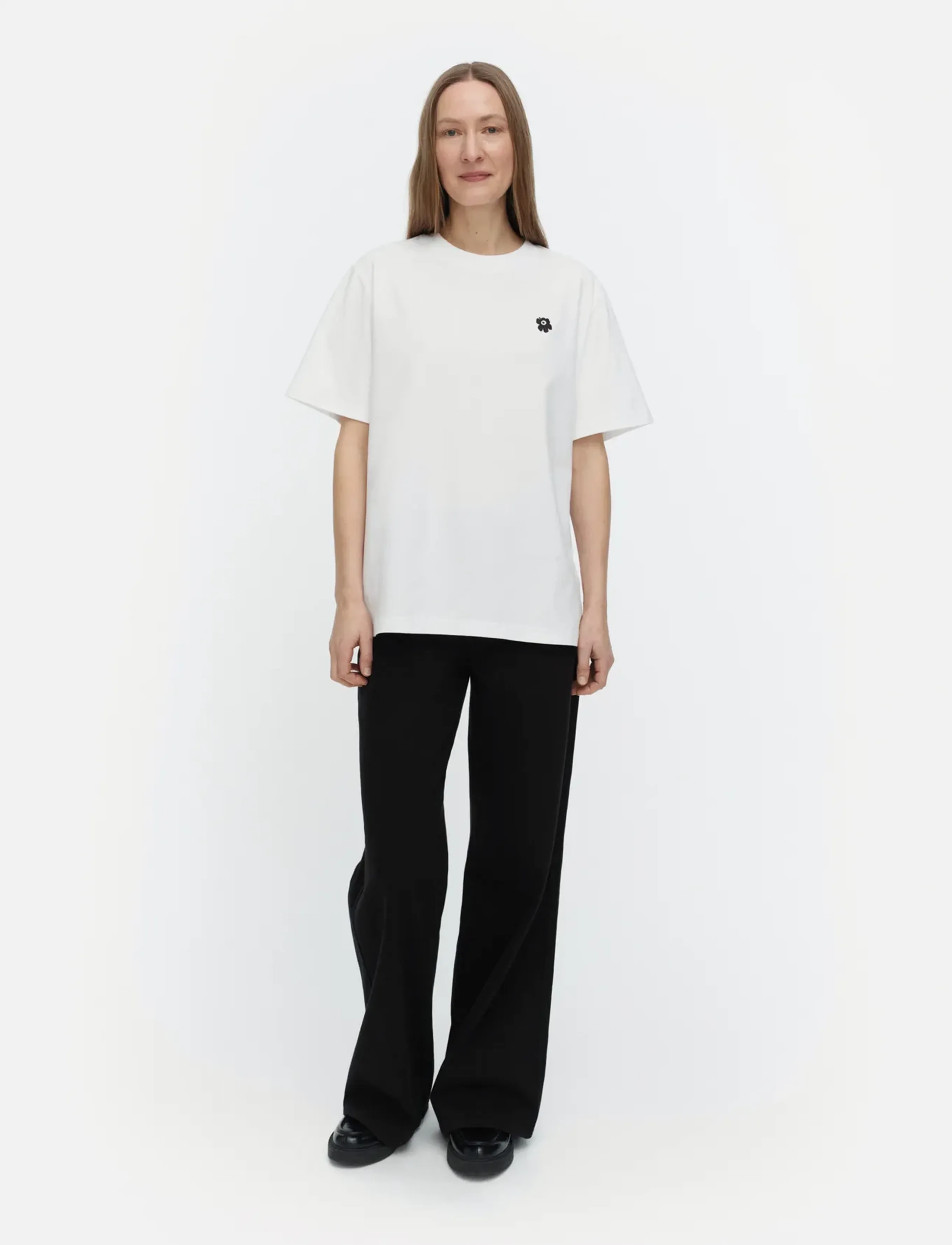 Marimekko TORUS UNIKKO PLACEMENT - T-shirty - WHITE, BLACK / white