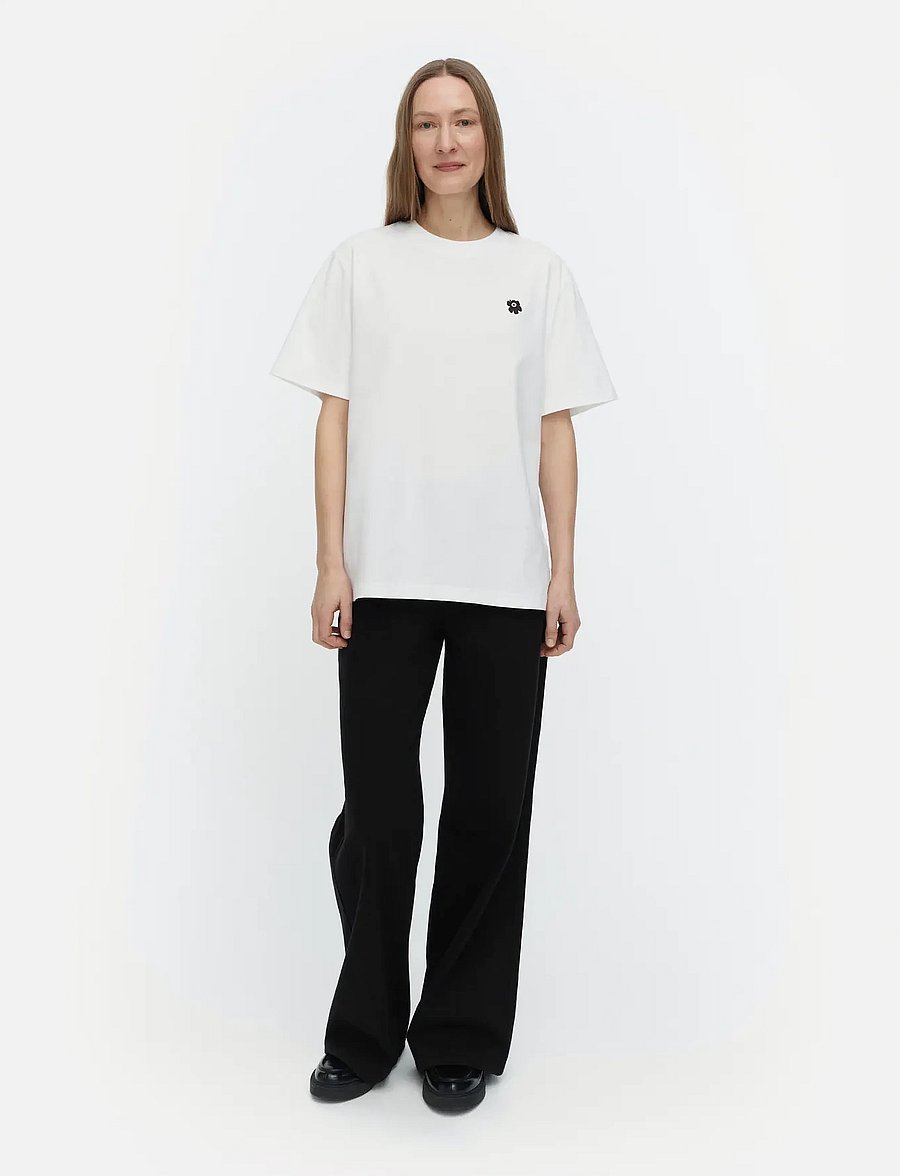 Marimekko - TORUS UNIKKO PLACEMENT - t-shirts - white, black - 0