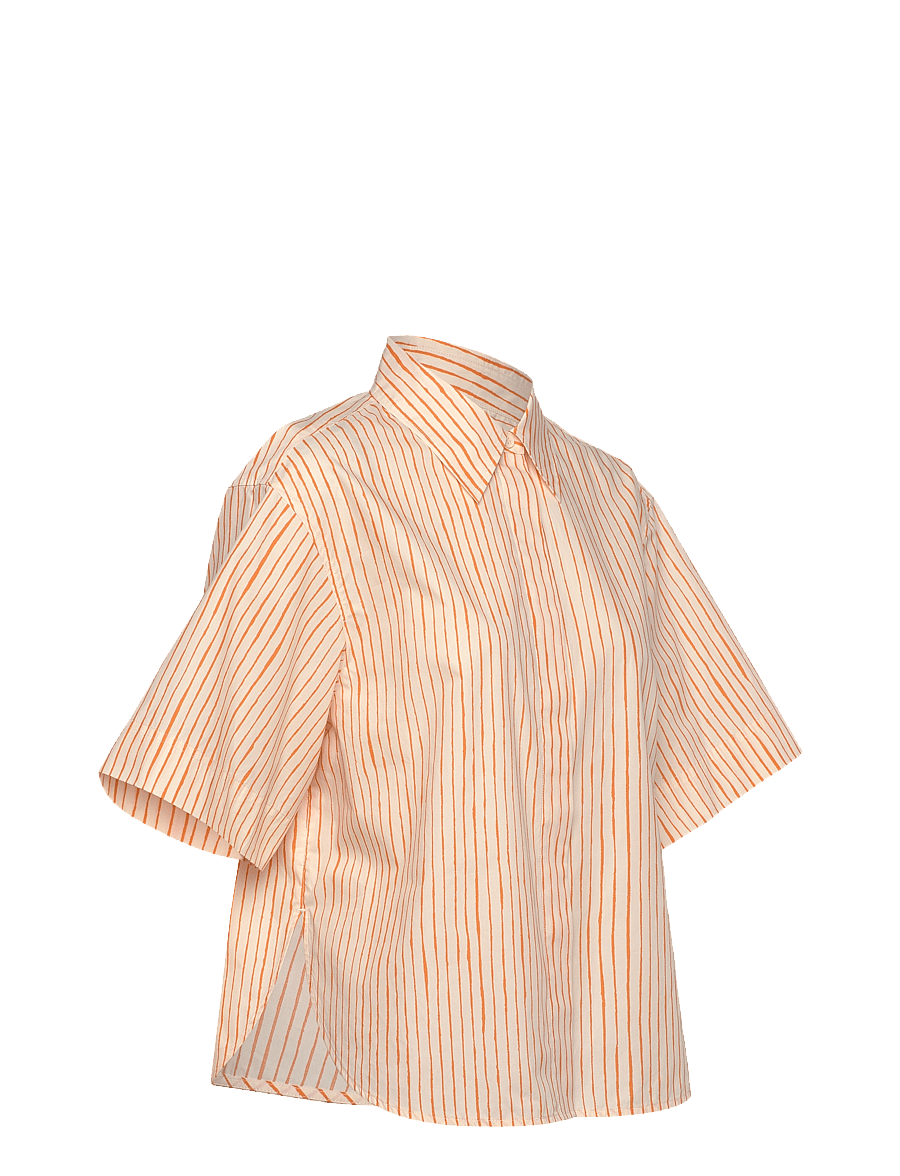 Marimekko - SINERTÄVÄ AITA - kurzärmlige hemden - off white, orange - 4
