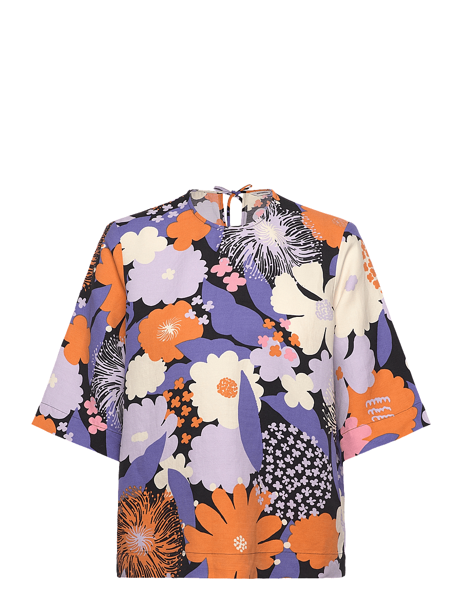 Marimekko - ORKIDEA SUVIKIMPPU - t-shirts - lilac, orange, black, off whi. - 1