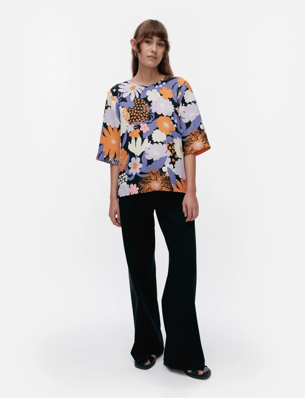 Marimekko - ORKIDEA SUVIKIMPPU - marškinėliai - lilac, orange, black, off whi. - 0
