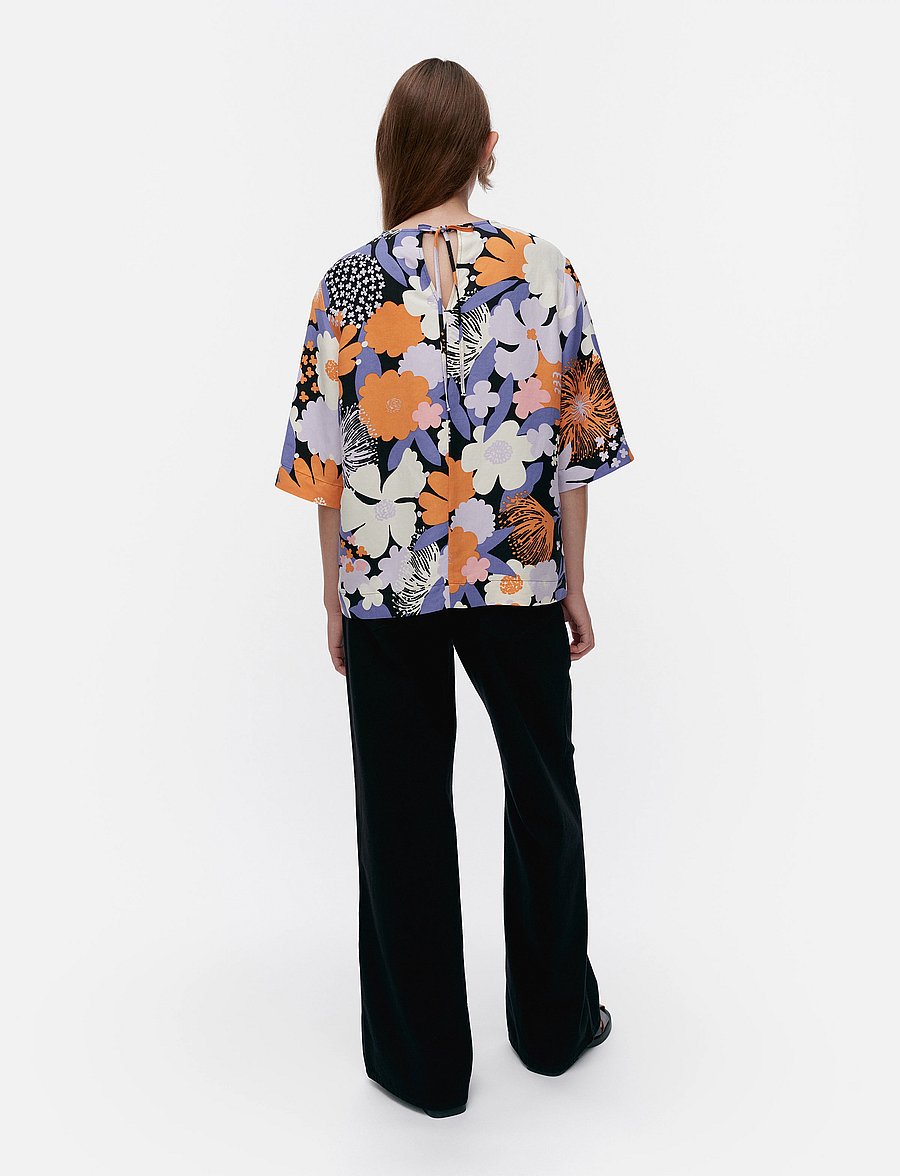 Marimekko - ORKIDEA SUVIKIMPPU - t-shirts - lilac, orange, black, off whi. - 3