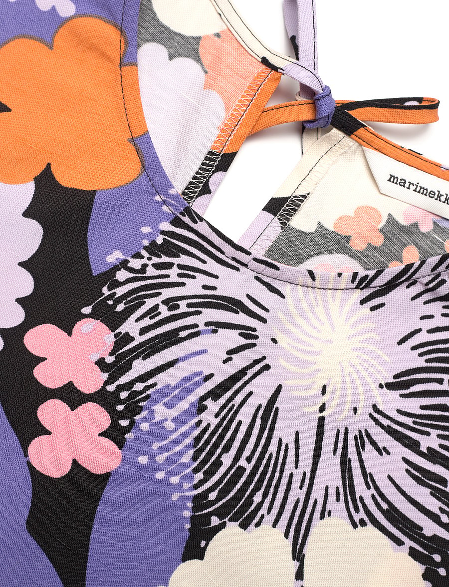 Marimekko - ORKIDEA SUVIKIMPPU - t-shirts - lilac, orange, black, off whi. - 5