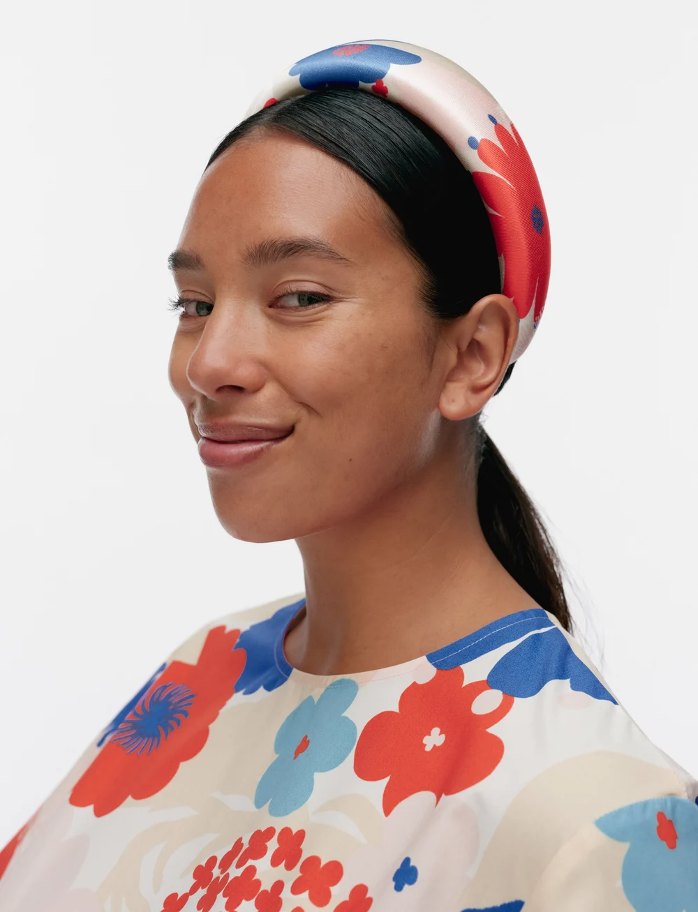 marimekko - Tenhota Suvikimppu ヘアバンド mam094126_cblueorangeoffwhite_