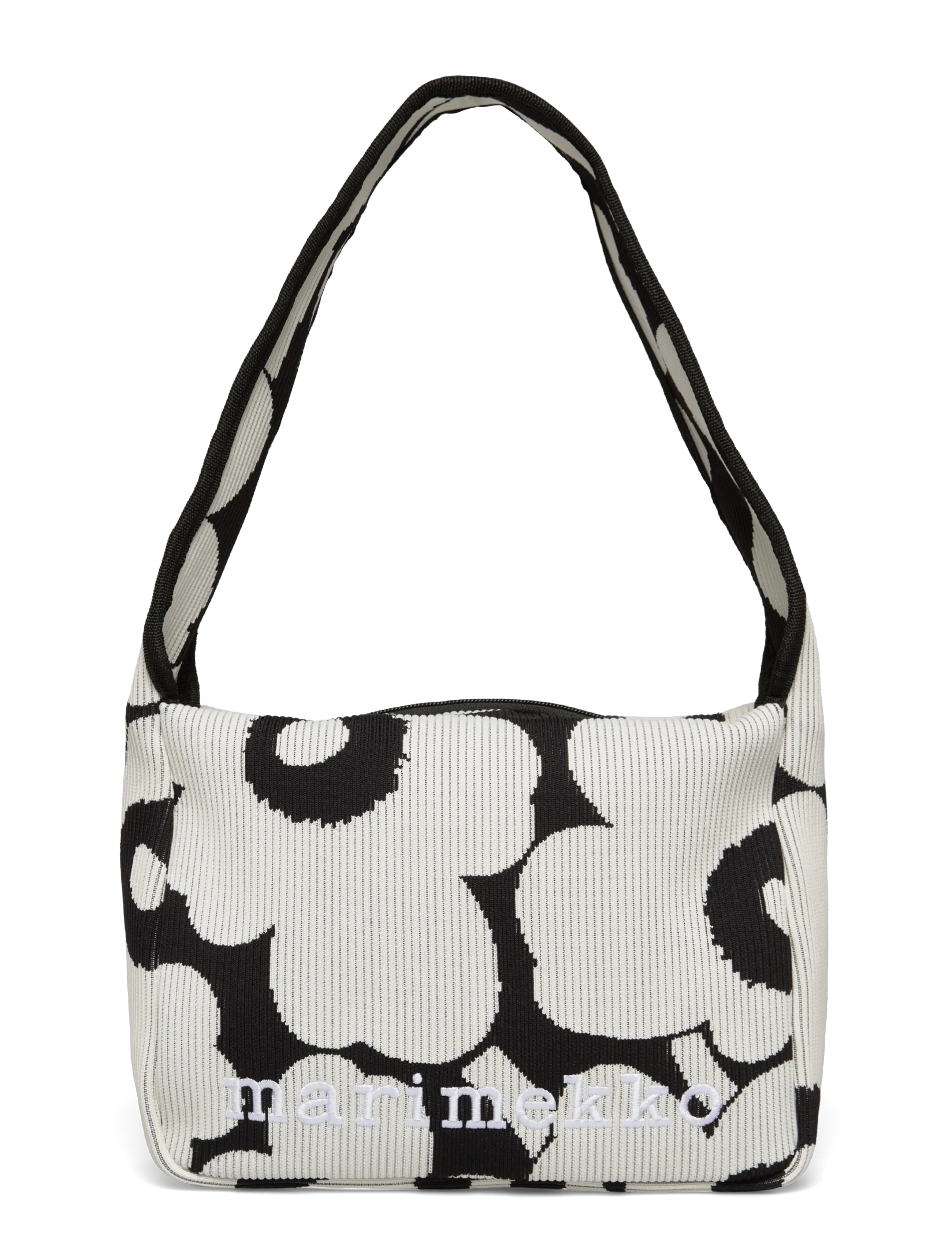 Marimekko KNITTED SHOULDERBAG UNIKKO - Skuldertasker - BLACK, OFF WHITE / black