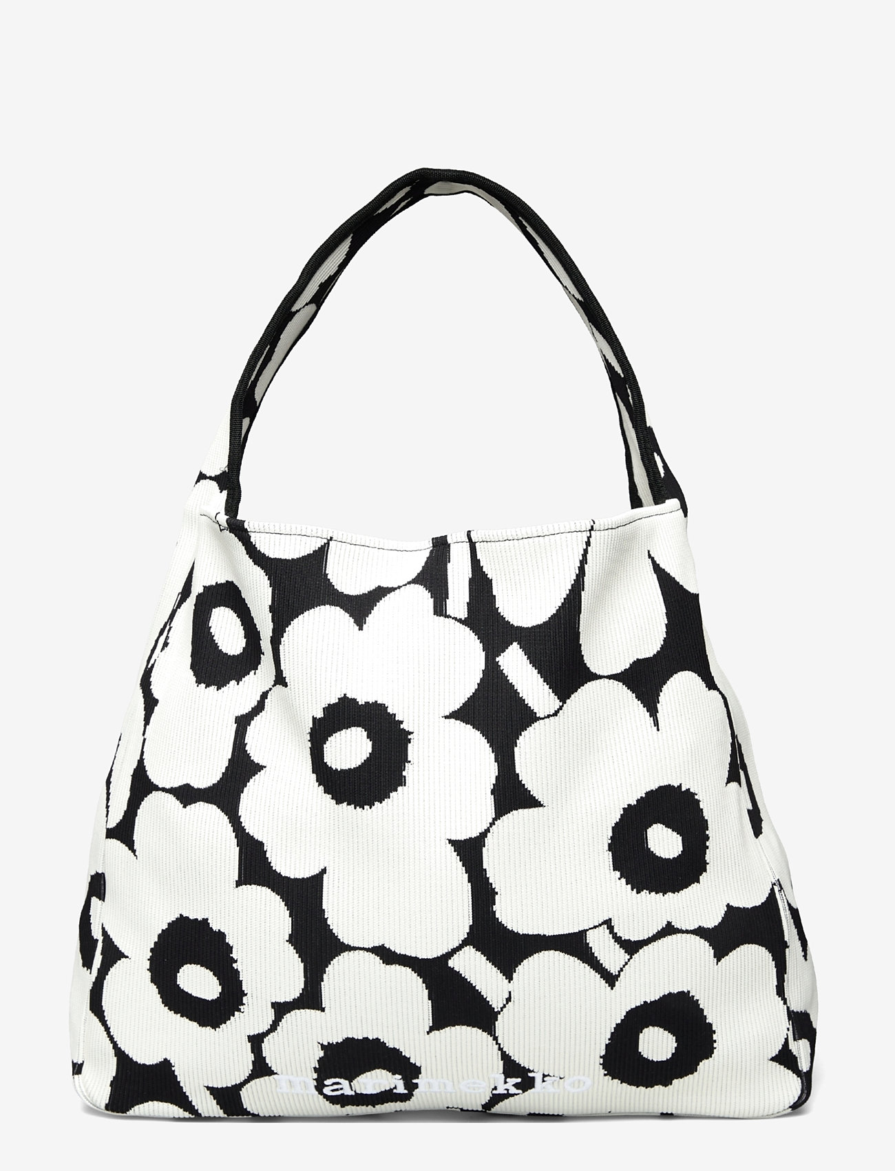 Marimekko - KNITTED BAG LARGE UNIKKO - tote bags - black, off white - 1