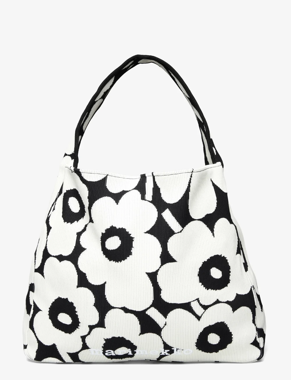Marimekko - KNITTED BAG LARGE UNIKKO - totes - black, off white - 1
