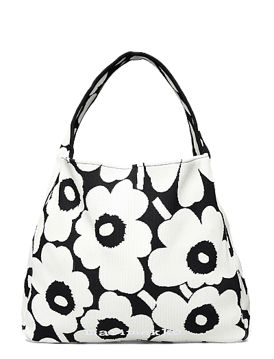 Marimekko KNITTED BAG LARGE UNIKKO - Shoppers & Tote Bags - BLACK, OFF WHITE / black