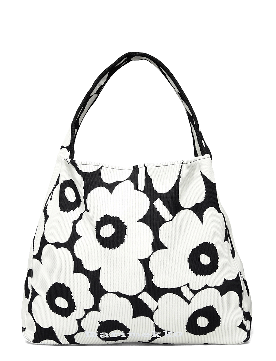 Marimekko - KNITTED BAG LARGE UNIKKO - tote bags - black, off white - 1