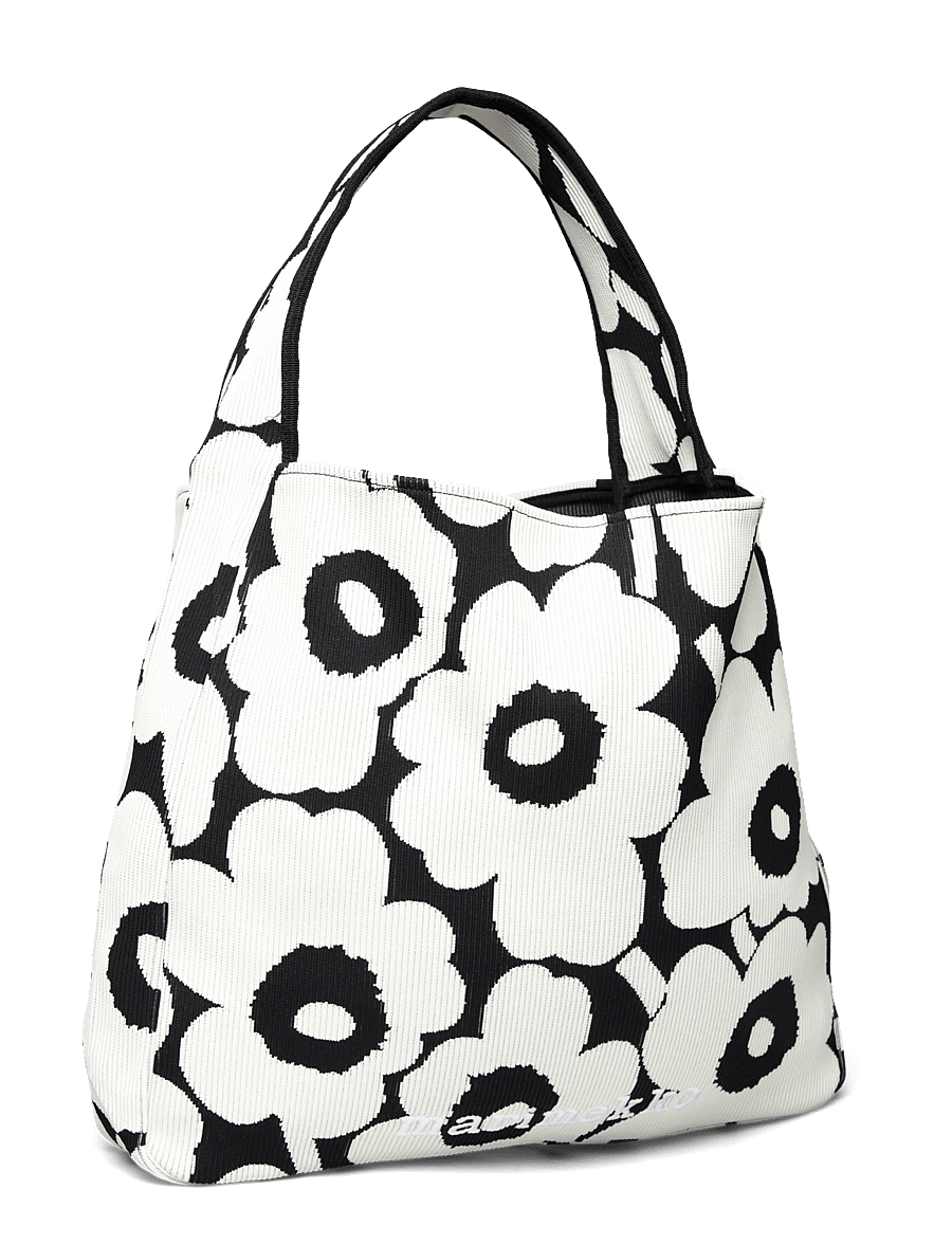 Marimekko - KNITTED BAG LARGE UNIKKO - tote bags - black, off white - 3