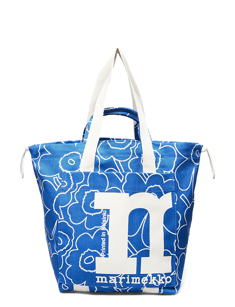 Marimekko - MONO CITY TOTE PIIRTO UNIKKO - tote bags - blue, off white - 1