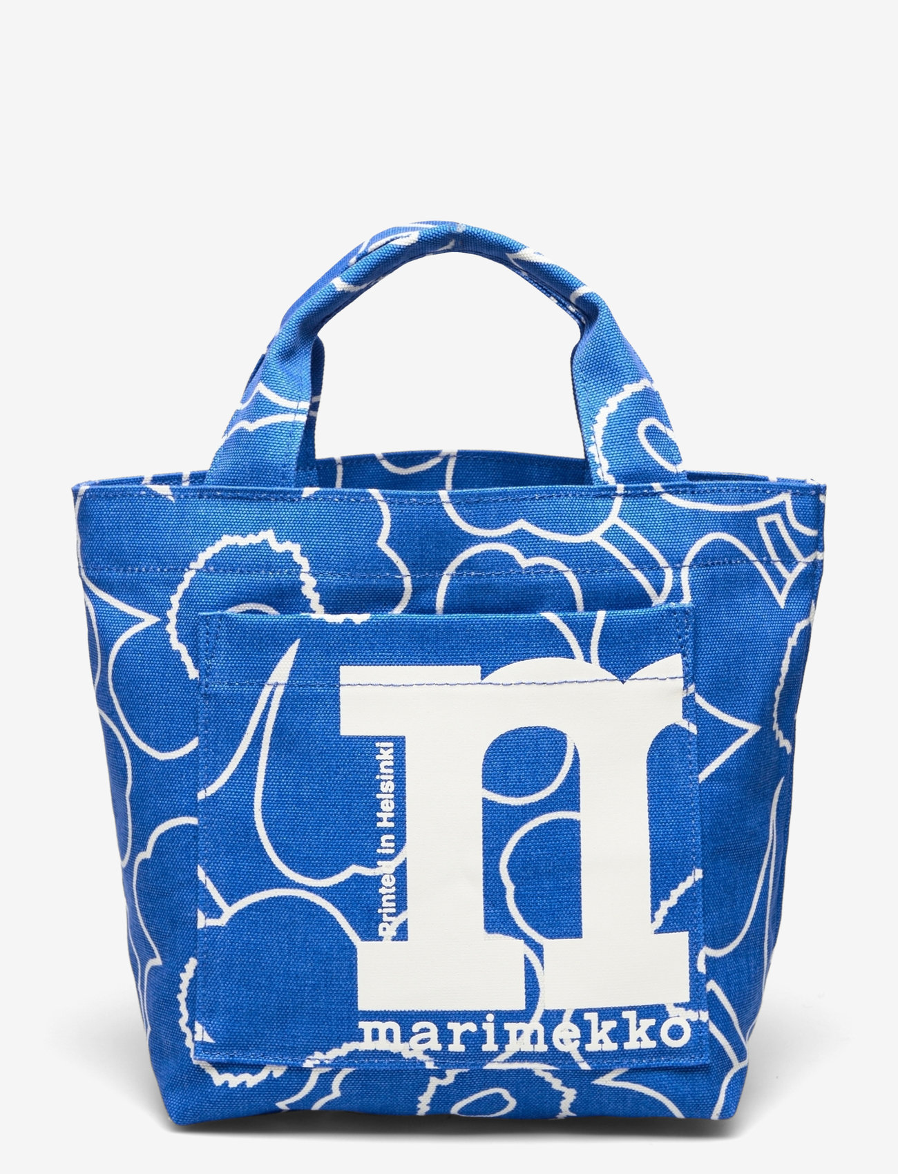 Marimekko - MONO MINI TOTE PIIRTO UNIKKO - tote bags - blue, off white - 1