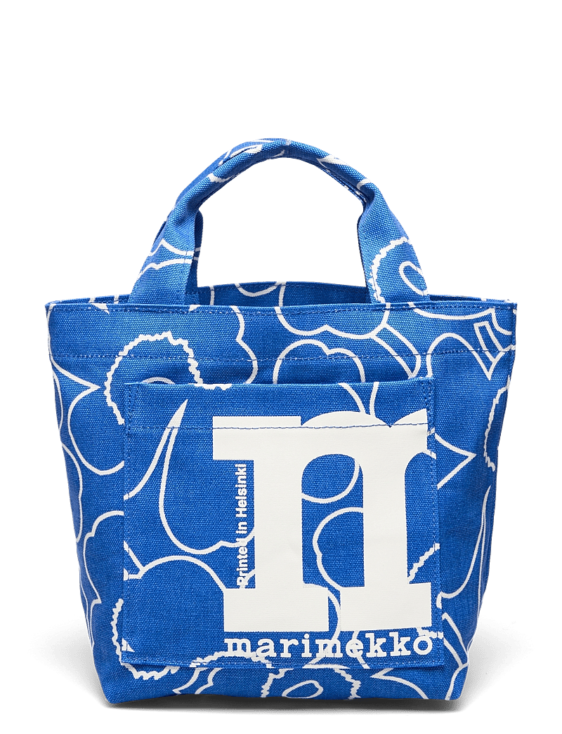 Marimekko - MONO MINI TOTE PIIRTO UNIKKO - tote bags - blue, off white - 1
