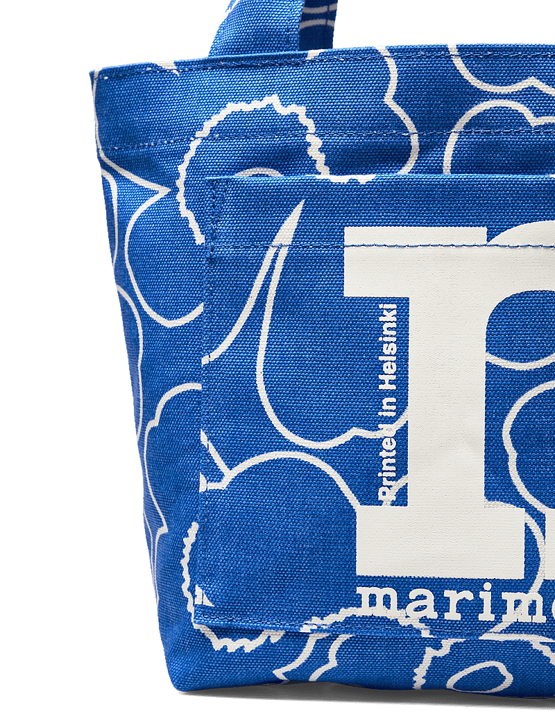 Marimekko - MONO MINI TOTE PIIRTO UNIKKO - tote bags - blue, off white - 4