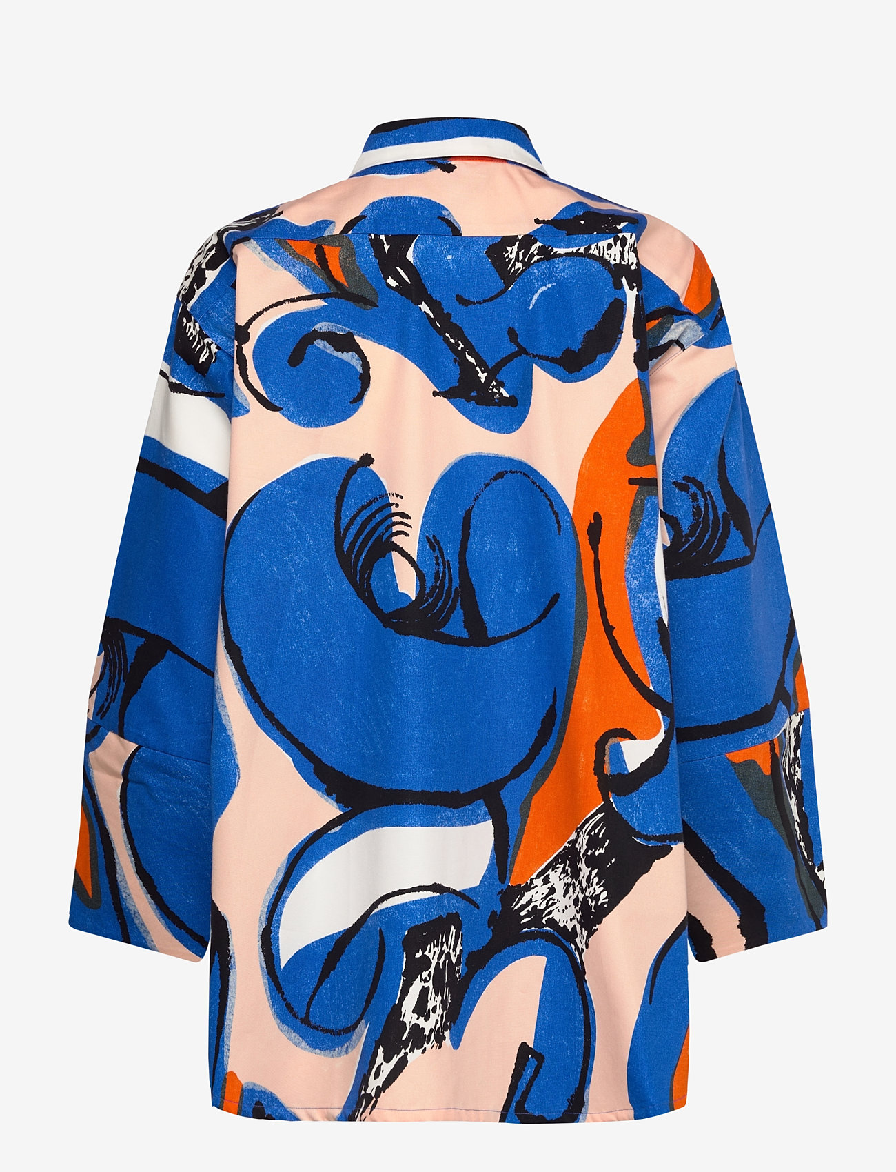 Marimekko - KUKKAVERA ELDFAMN - blue, peach, orange - 1
