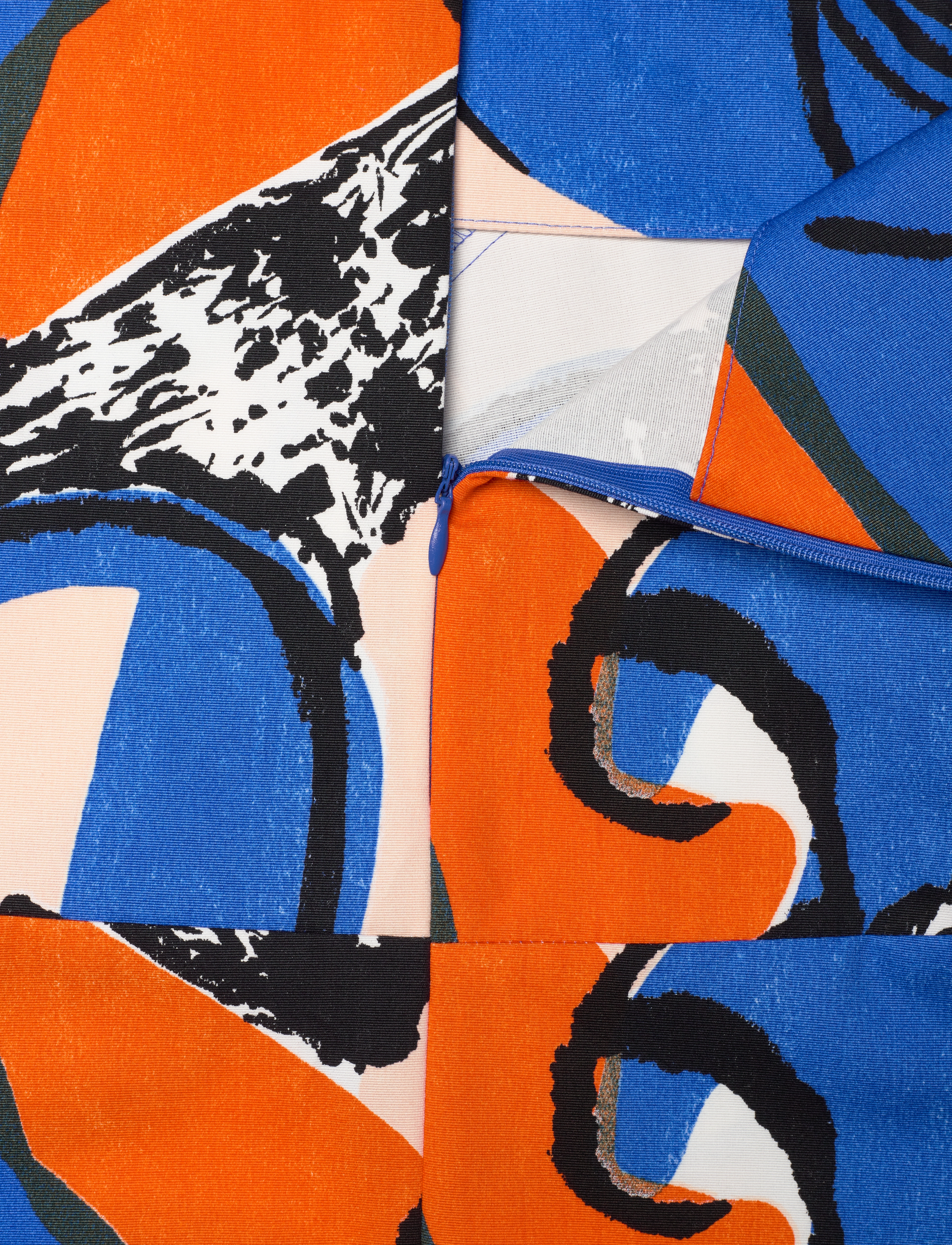 Marimekko - PUUTARHA ELDFAMN - blue, peach, orange - 5
