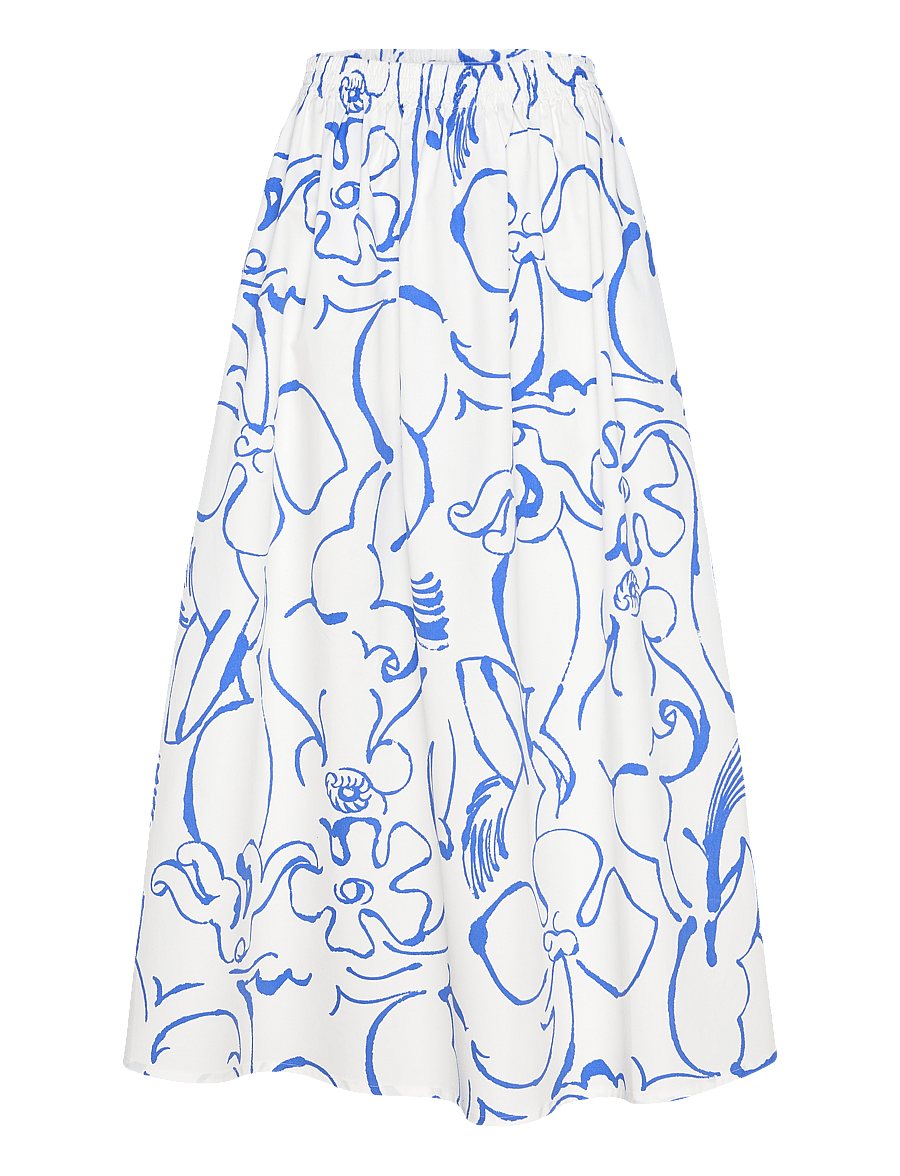 Marimekko - BUKLEE BALUNS - maxi röcke - white, blue - 1