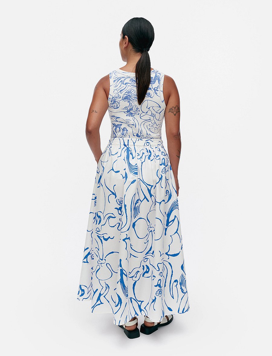 Marimekko - BUKLEE BALUNS - maxi röcke - white, blue - 3