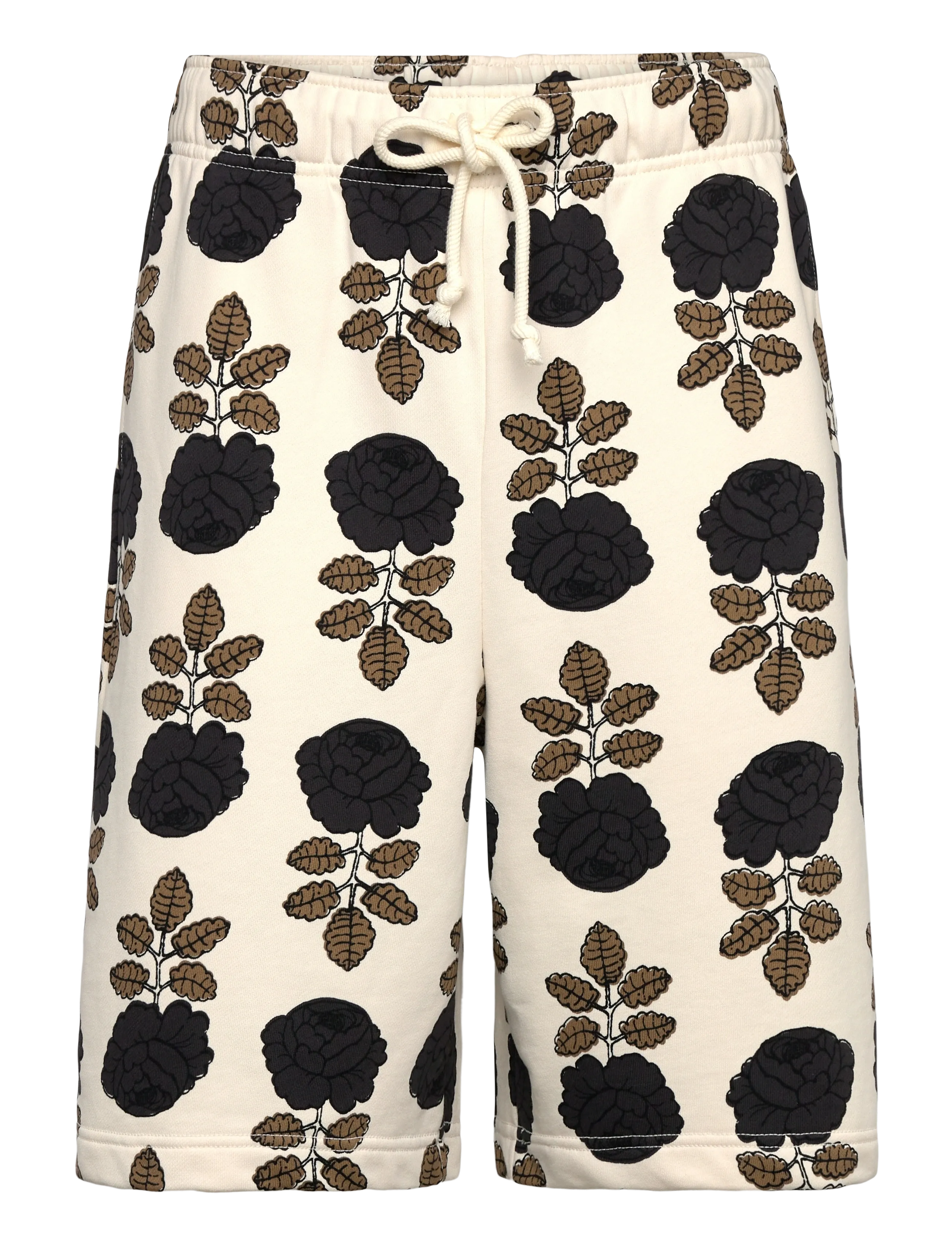 Marimekko SARANA VIHKIRUUSU - Lühikesed püksid - OFF WHITE, BROWN, DARK GREY / cream