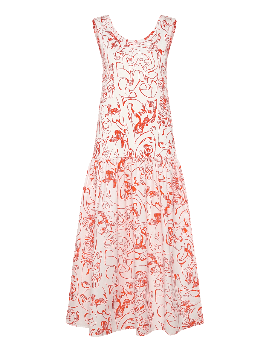 Marimekko - TAIDE CACTIS - sommarklänningar - white, red - 1