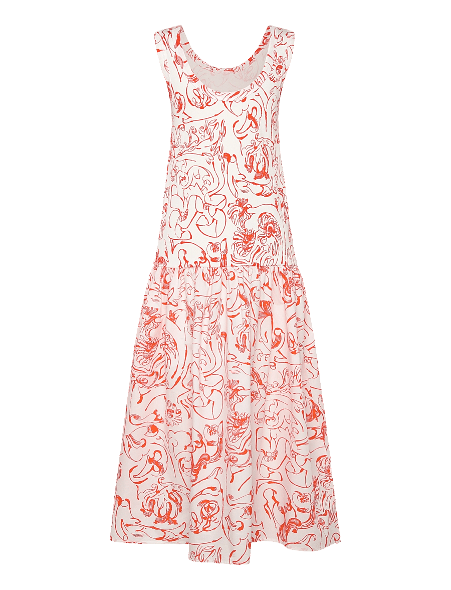 Marimekko - TAIDE CACTIS - sommarklänningar - white, red - 2