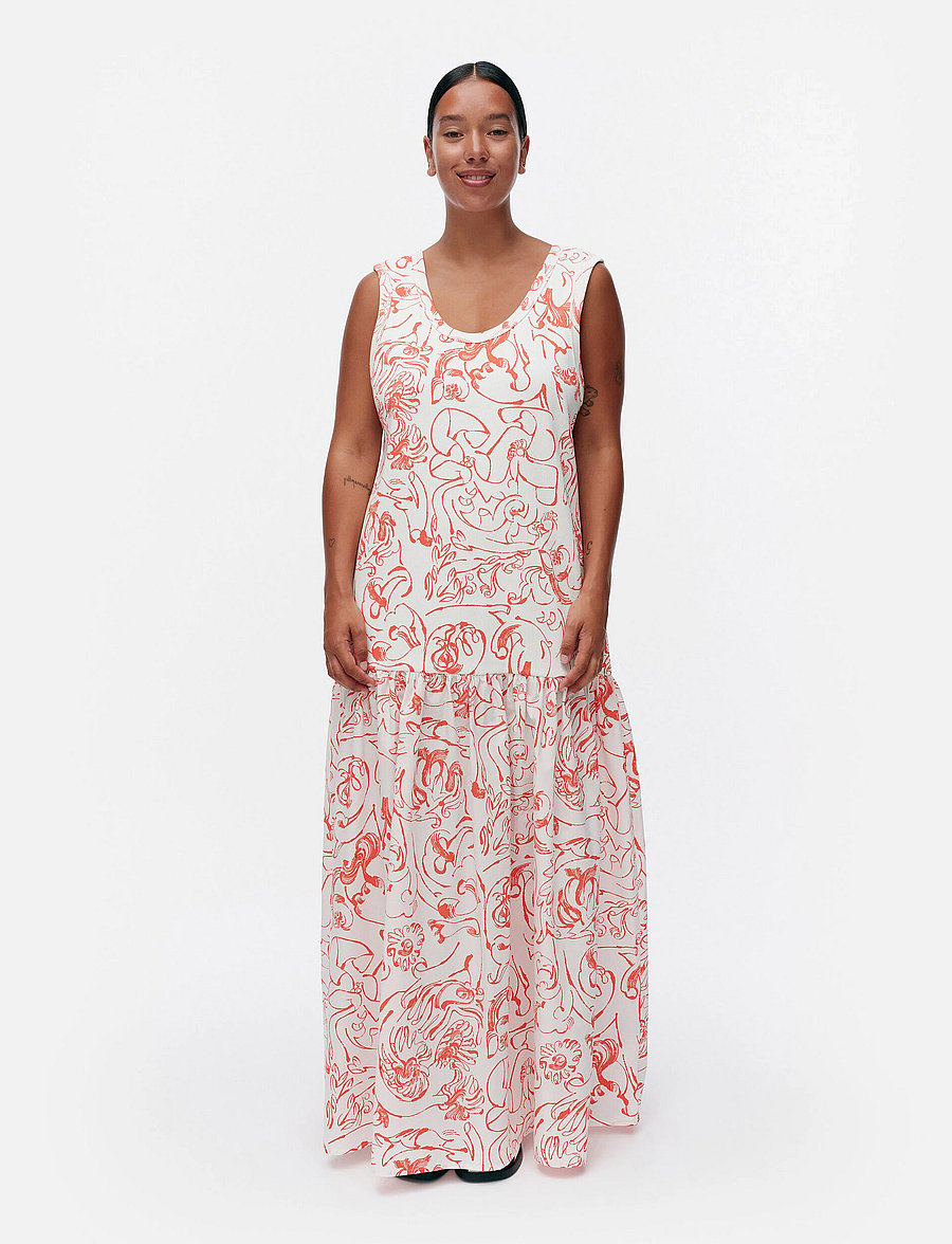 Marimekko - TAIDE CACTIS - sommarklänningar - white, red - 0