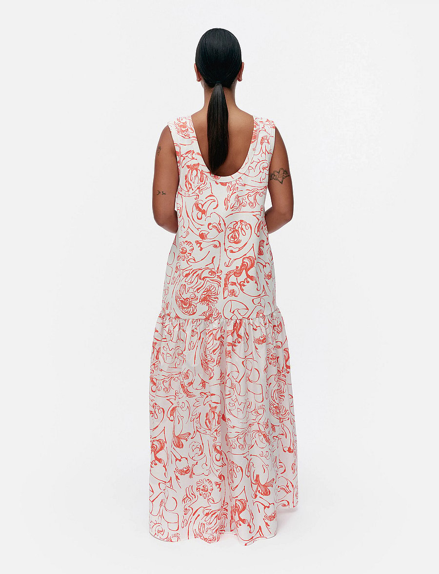 Marimekko - TAIDE CACTIS - sommarklänningar - white, red - 3