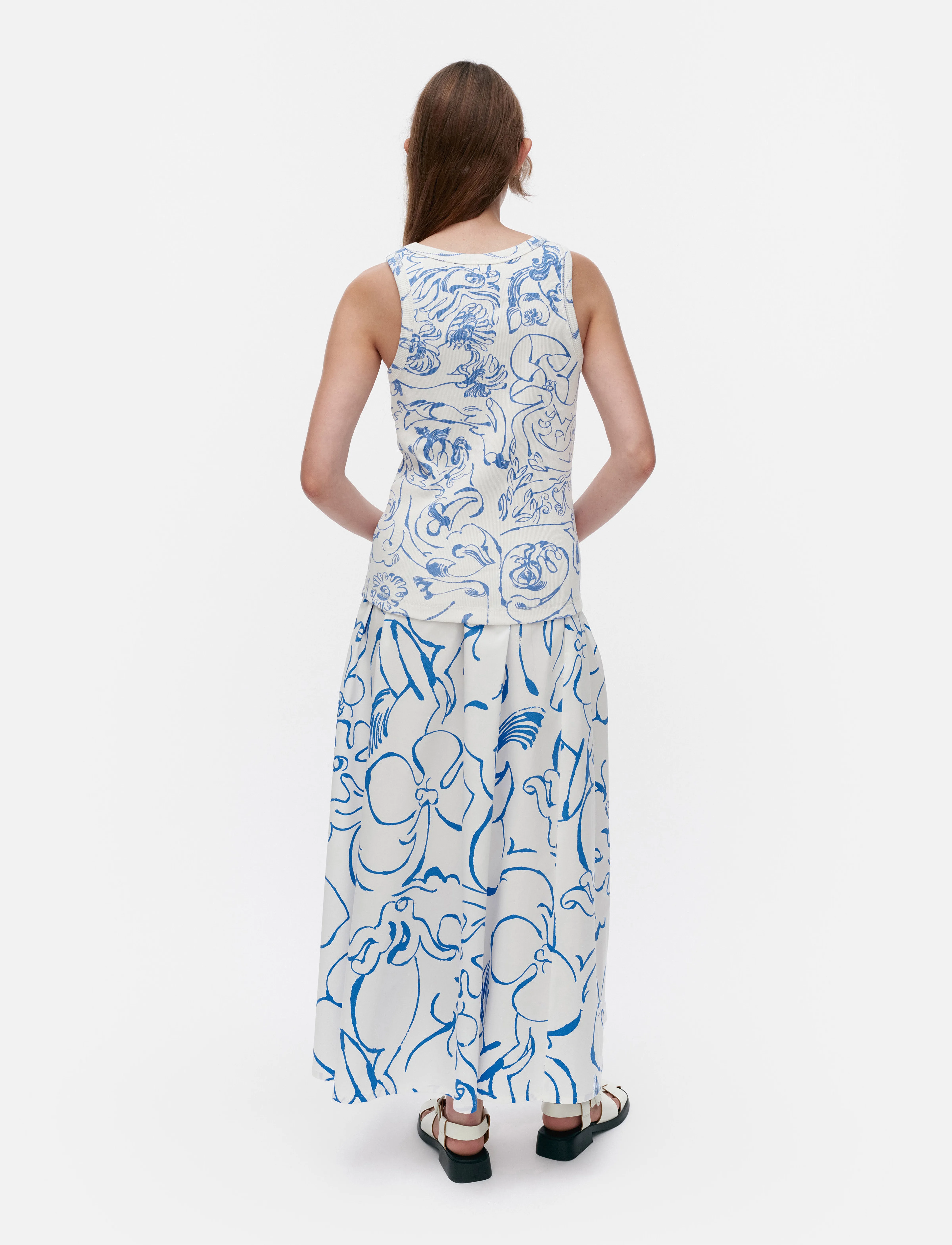 Marimekko - PIIRROS CACTIS - white, blue - 3