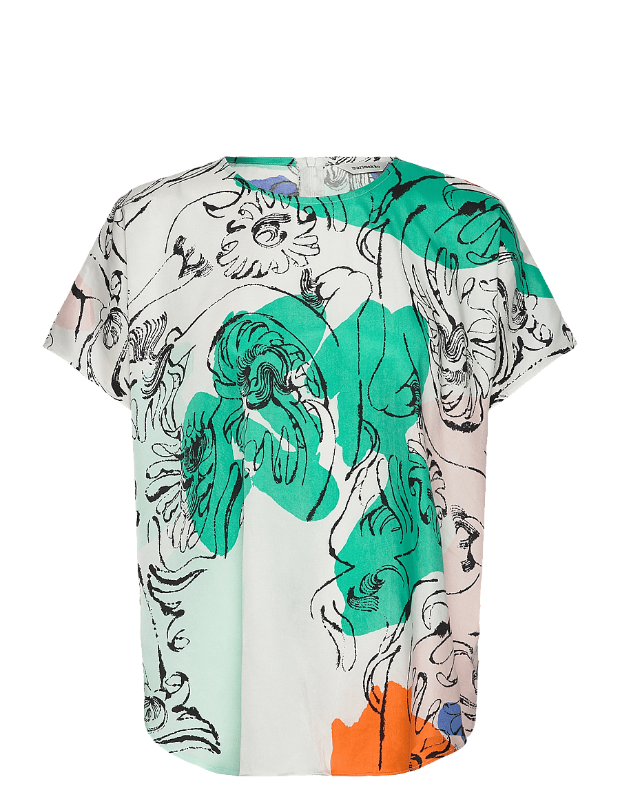 Marimekko - HERKKÄ BLOMBOM - t-shirts - off white, blue, green, red - 1