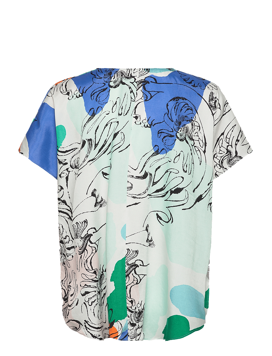 Marimekko - HERKKÄ BLOMBOM - t-shirts - off white, blue, green, red - 2