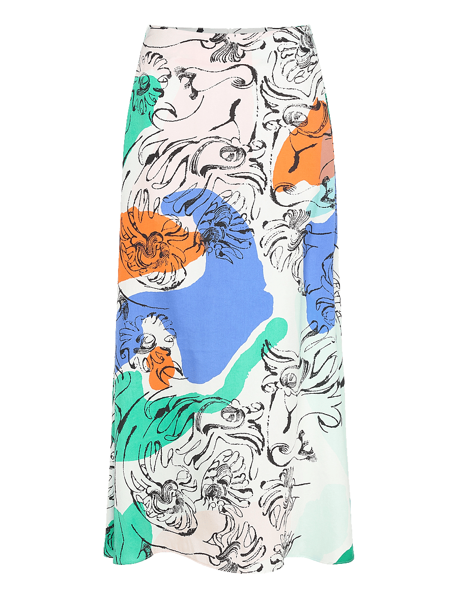 Marimekko - KEVEÄ BLOMBOM - satino sijonai - off white, blue, green, red - 1
