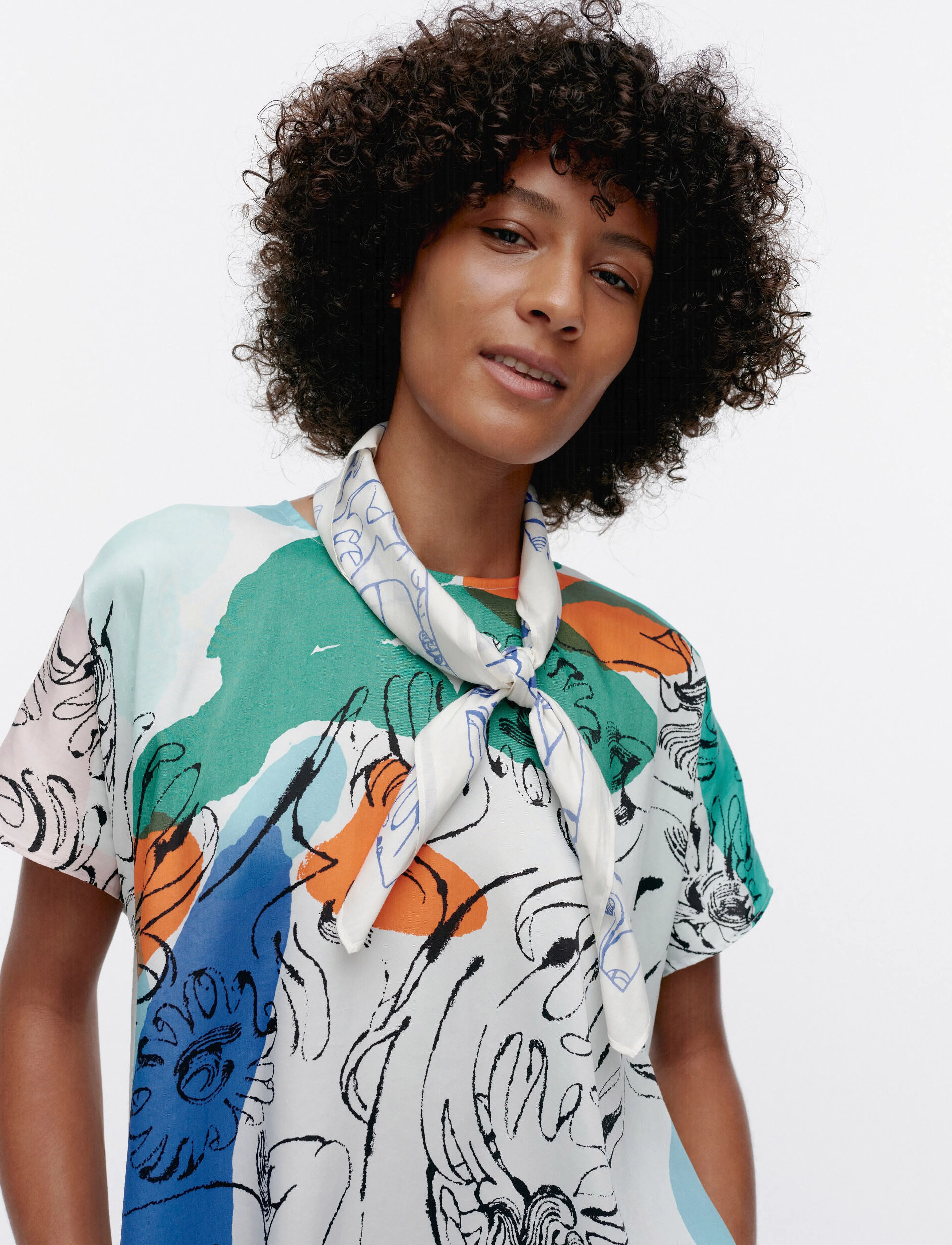 Marimekko LIERIÖ CACTIS - Transitional Layering - WHITE, BLUE / white