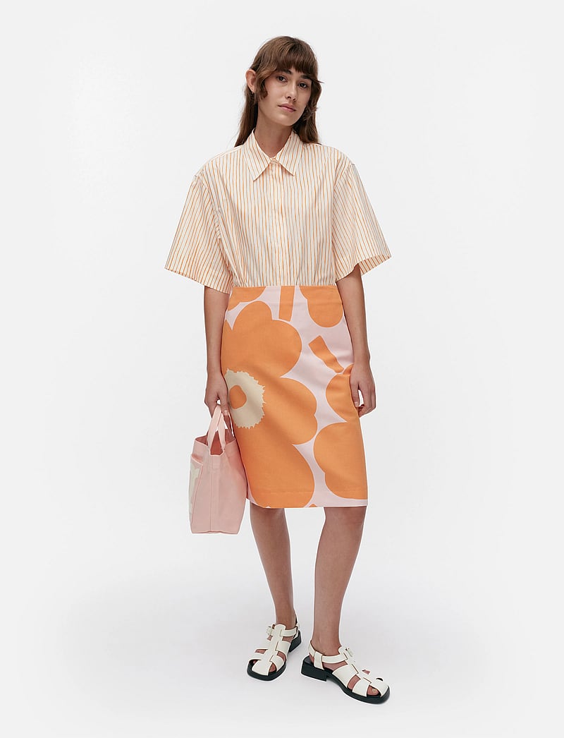 Marimekko - AINOA UNIKKO - bleistiftröcke - orange, light pink, beige - 0