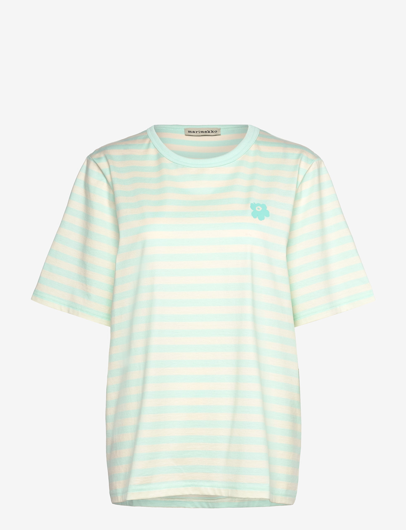Marimekko - TASARAITA UNISEX UNIKKO SS - t-shirts - turquoise, off white - 1
