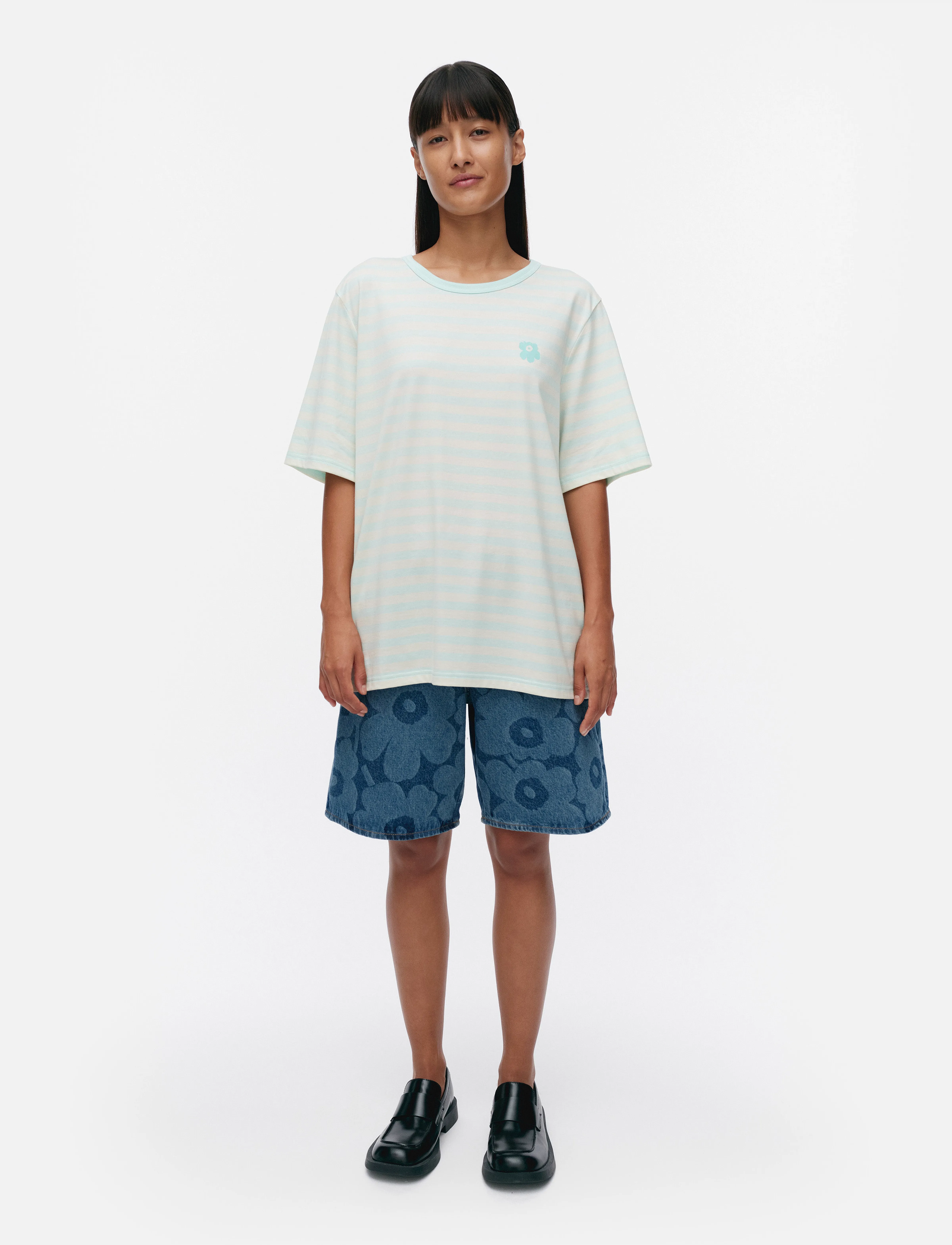 Marimekko - TASARAITA UNISEX UNIKKO SS - turquoise, off white - 3