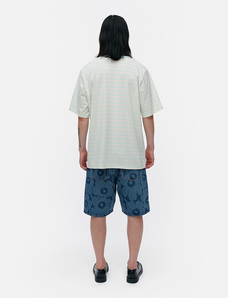 Marimekko - TASARAITA UNISEX UNIKKO SS - t-shirts - turquoise, off white - 4