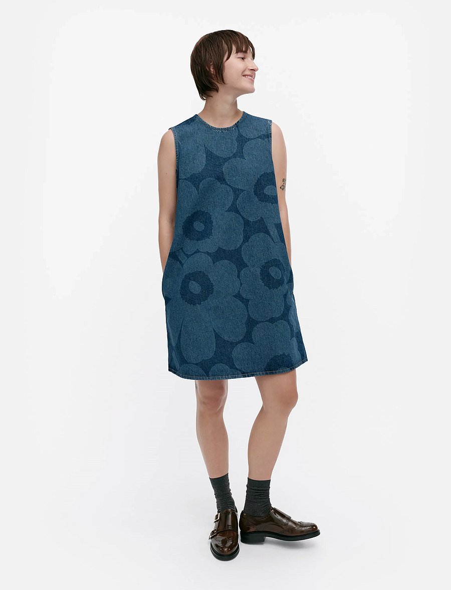 Marimekko - MARIDENIM SOMASTI UNIKKO - short dresses - mid indigo - 0