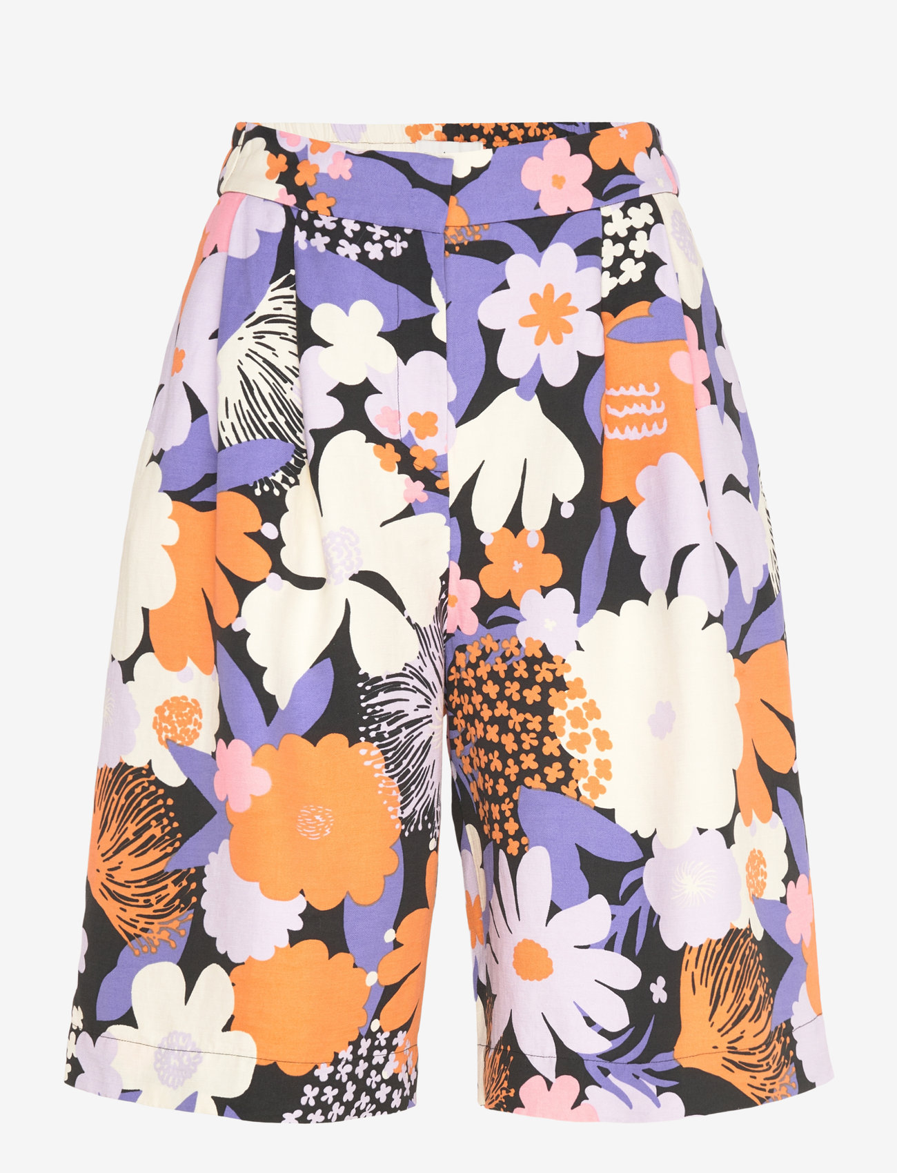 Marimekko - KASVISTO SUVIKIMPPU - linneshorts - lilac, orange, black, off whi. - 1