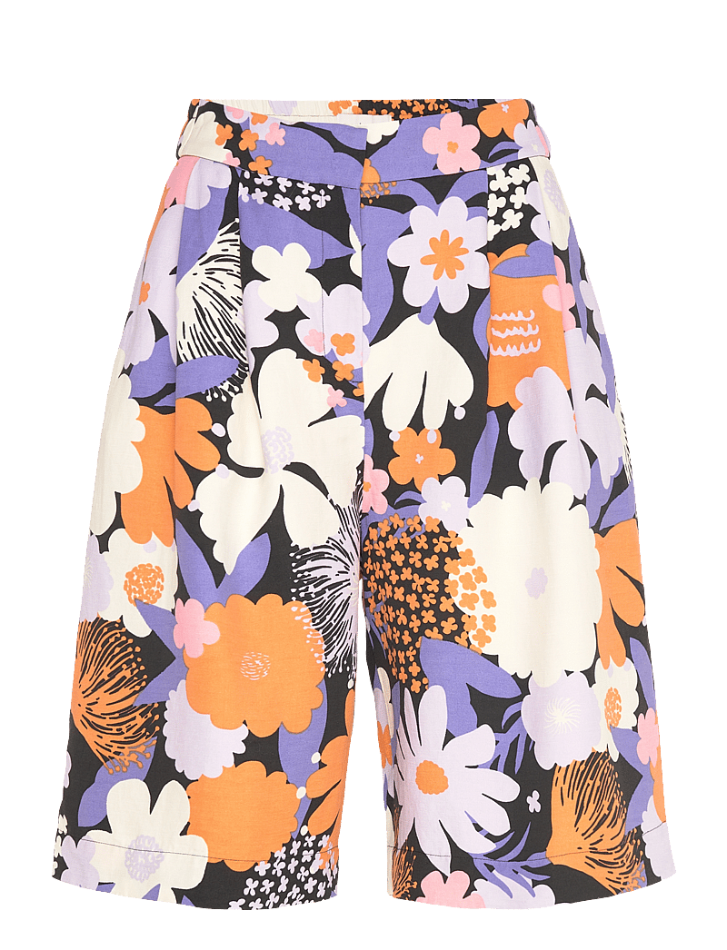 Marimekko - KASVISTO SUVIKIMPPU - linneshorts - lilac, orange, black, off whi. - 1