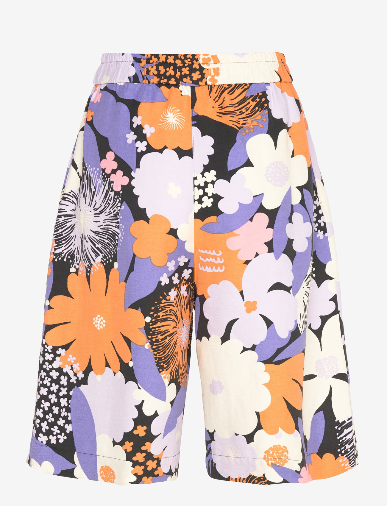 Marimekko - KASVISTO SUVIKIMPPU - linneshorts - lilac, orange, black, off whi. - 2