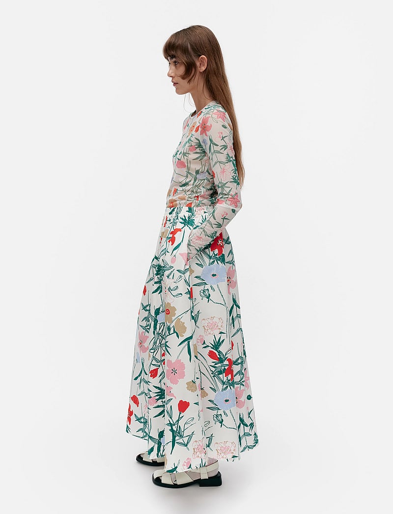 Marimekko - BUKLEE PERENNA - midi-röcke - white, green, red, brown - 4