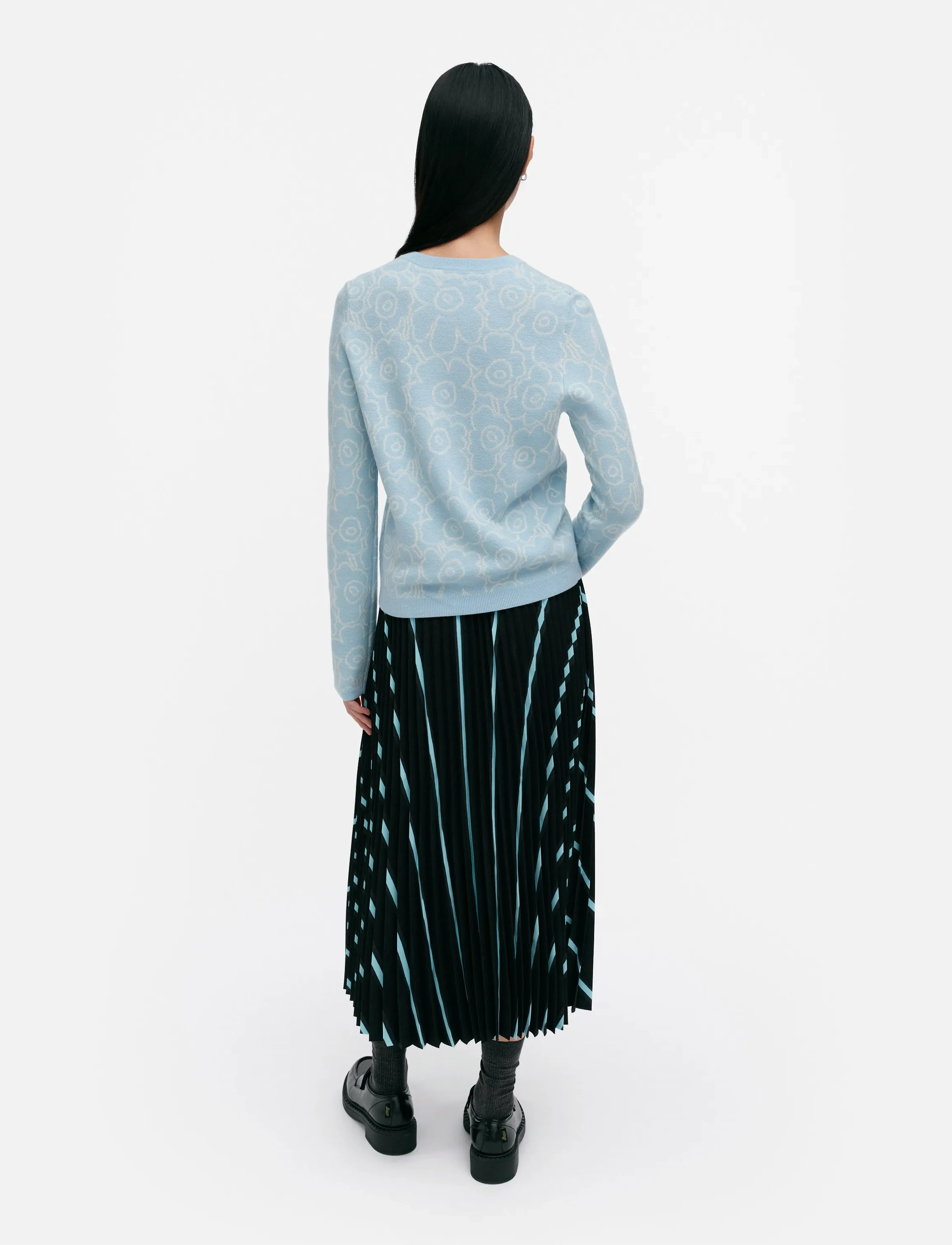 Marimekko - RWS MUTKA MINI PIIRTO UNIKKO - susegamieji megztiniai - light blue, off white - 3
