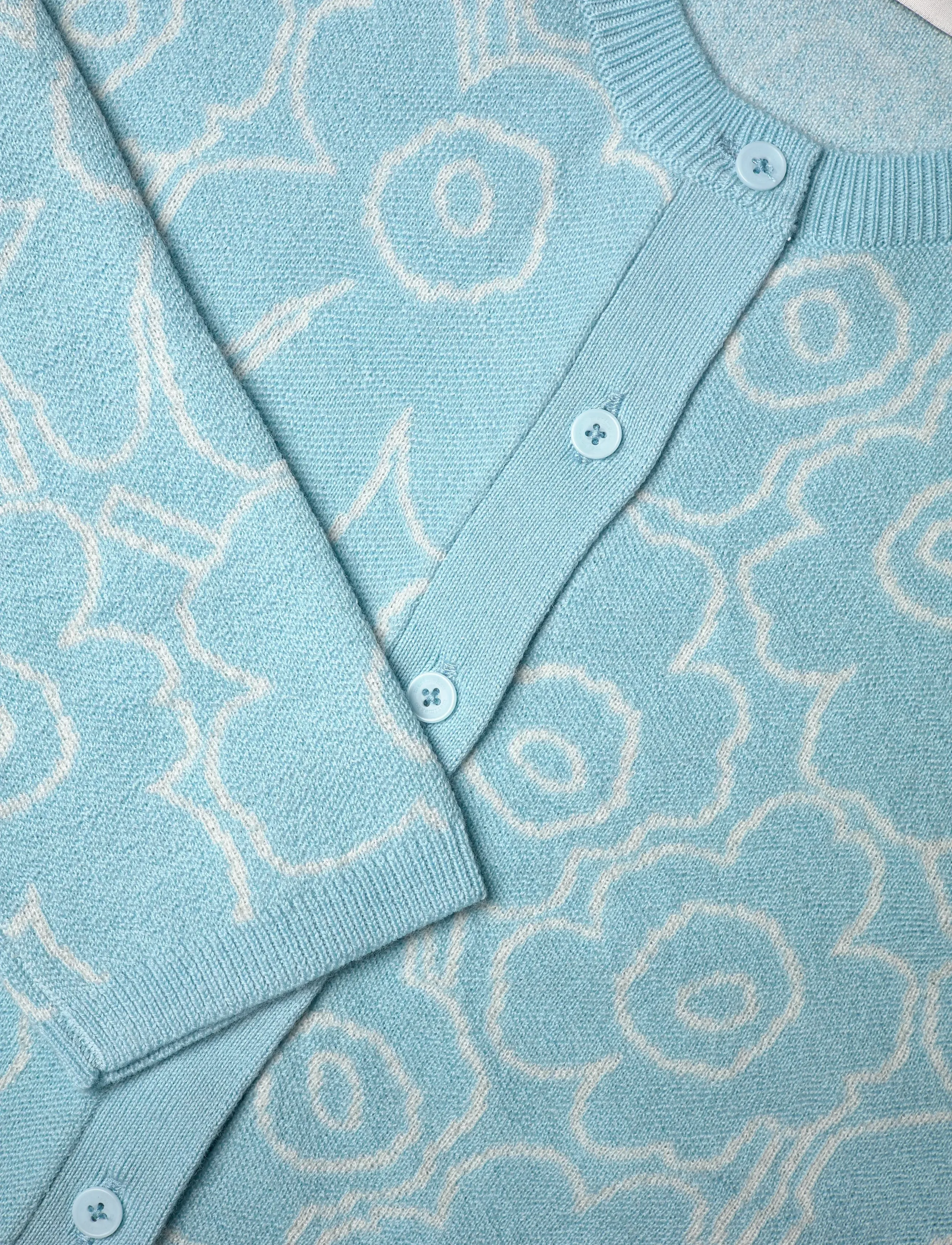 Marimekko - RWS MUTKA MINI PIIRTO UNIKKO - susegamieji megztiniai - light blue, off white - 5