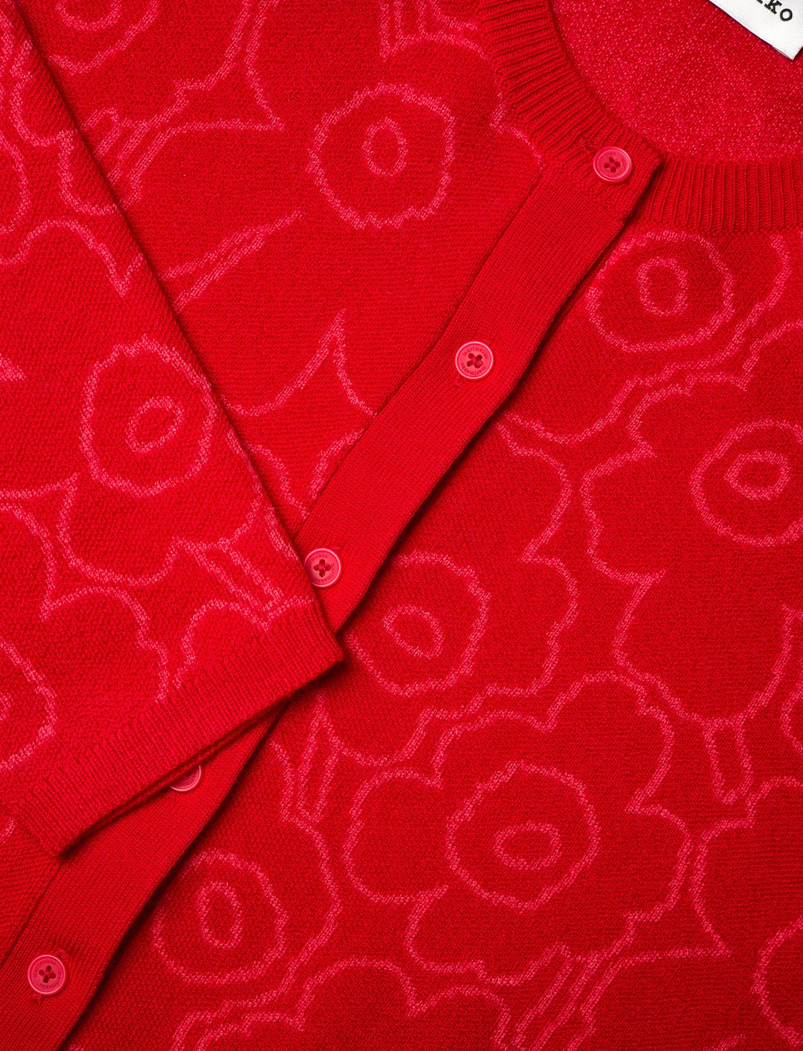 Marimekko - RWS MUTKA MINI PIIRTO UNIKKO - cardigans - red, red - 5