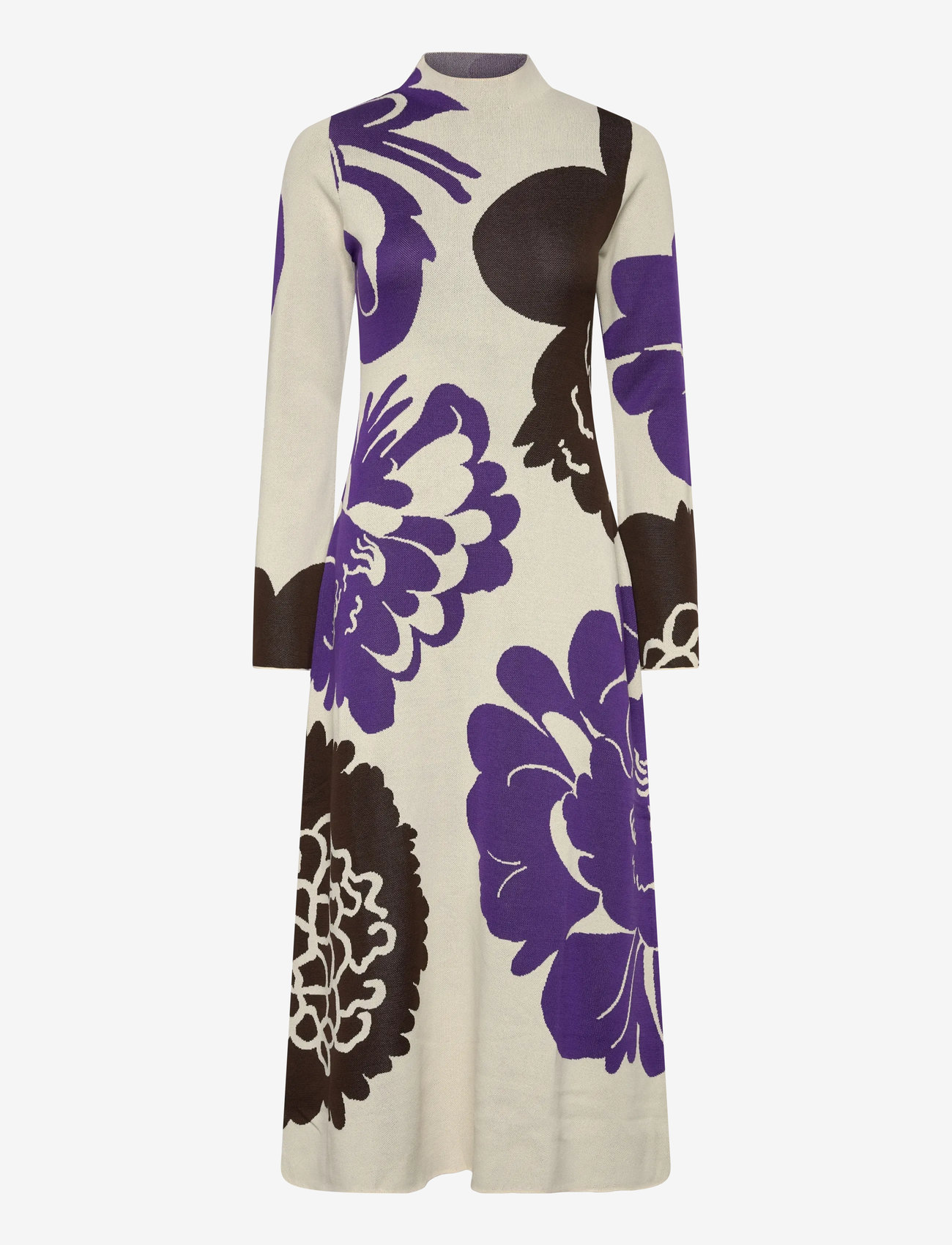 Marimekko - SYYS PIONI - midi dresses - brown, violet, light beige - 1